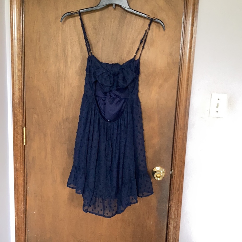 Speechless spaghetti strap back tie navy blue dress M jr - Picture 15 of 17